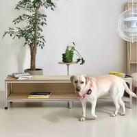 Moderno Soporte de TV LED de Metal con Estante Metálico y Almacenamiento para Apartamento, Dormitorio, Hotel, Sala de Estar, Mesa Lateral para Sofá, Compatible con Televisores de 65 Pulgadas o Más
