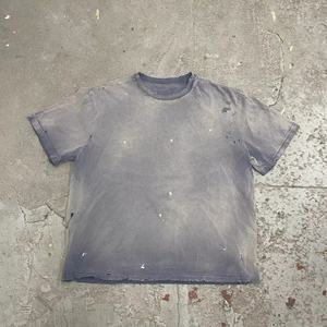 Camiseta de Hombre de Algodón Estilo Urbano, Personalizada, Vintage, Holgada, Lavada al Ácido, Desgastada, Corta, Cuadrada, Degradada, Decolorada por el Sol, de Manga Corta - Product Image 6