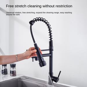 Grifo de cocina moderno multifunción, resorte de espejo cruzado de cobre, salida doble extraíble para agua fría y caliente, lavavajillas Flexible - Product Image 4