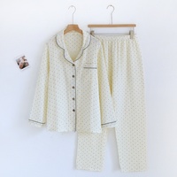 Sweethoney – pyjama en fil de coton pour femmes, ensemble à manches longues, ample et fin, parfait pour le printemps et l'automne, Style frais et mignon