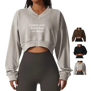 Custom Puff Print Hoodie Woman Spring 2023 Women Clothing Plus Size Sweatshirt Active Wear Women For Sports Gym Running Yoga