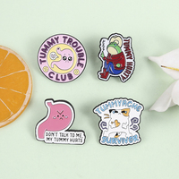 Broche en émail amusante sur le thème des maux de ventre, avec citation humoristique sur les organes, pour sac à dos, revers, badge, bijou de mode, cadeau pour amis