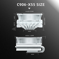 Refroidisseur de processeur FEZCOOL C906-X55, 6 caloducs, roulement fluide, contrôle intelligent de la température, compatible avec les PC tout-en-un ITX
