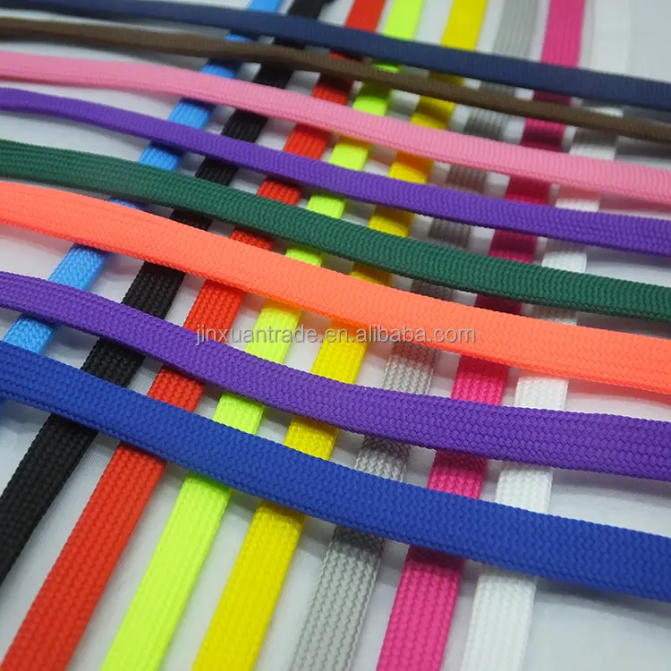 Corda lisa personalizada de 1cm, corda lisa de tecido de poliéster de várias cores para sapatos