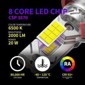 Faros LED para Auto <span class=keywords><strong>RYD</strong></span> Serie L5 H11 H8 H9 H16, Plug and Play, CSP 3000LM 30W, Sin Ventilador - Product Image 4