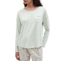 Pyjama décontracté pour femmes grande taille, col rond, boutons, coton floral, respirant, manches longues, vêtements de nuit, poches