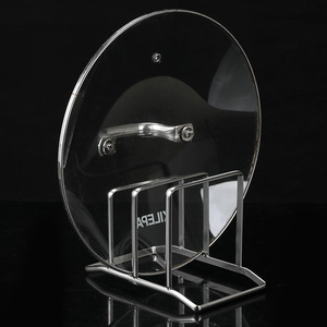Modern 304 Stainless Steel Pot Lid <b>Rack</b> Oval Shape Dishwasher Safe Kitchen <b>Draining</b> <b>Rack</b> For Cutting Board Storage - Product Image 3