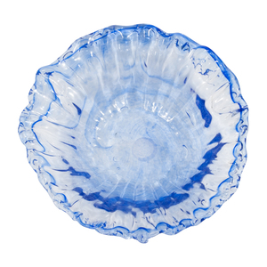 Grande Ciotola in Vetro Decorativa, Centrotavola Moderno con Effetto Sfumato Blu - Product Image 5