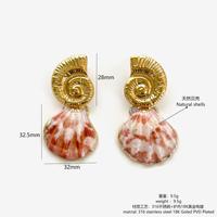 Nouveautés en acier inoxydable plaqué or style océan coquille pierre naturelle soleil étoile de mer série pendentif collier bijoux pour femmes
