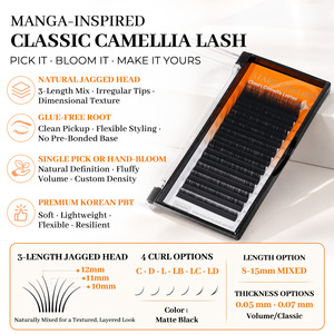 STARSCOLORS Extensions de cils en cachemire CAMELLIA CLASSIC C D L LB LC LD, effet effilé inspiré du <span class=keywords><strong>manga</strong></span>, cils CAMELLIA à bords dentelés - Product Image 2