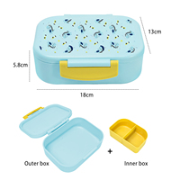 Boîte à lunch portable OEM personnalisée imprimée en 3D, motif dessin animé, 850 ml, pour enfants, boîte bento, conteneur de préparation des repas pour écoliers