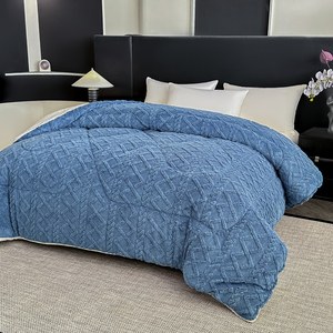 Nueva Ropa de Cama Moderna y Suave para el Hogar, Edredón de Poliéster Suave, Cálido y Agradable al Tacto, con Rayas de Tafetán, Edredón de Plumón para el Hogar, Acolchado Peludo por Ambos Lados - Product Image 1