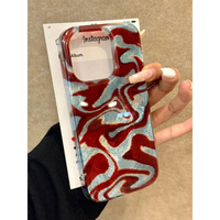 Nouvelle vente chaude bord torsadé lumière bleue peinture à l'huile fleurs pour IPhone16 15 14 Pro Max coque de téléphone haut de gamme