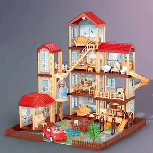 모조리 바비 인형 주택-2021 새로운 핫 세일 어린이 놀이 DIY 조립 소형 가구 인형 집
