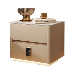 <span class=keywords><strong>Comodino</strong></span> Moderno Intelligente con Serratura a Tastierino, Top in Marmo LED, Mobiletto in Pelle per Camera da Letto, Hotel, Villa, Produzione all'Ingrosso Personalizzata - Product Image 4