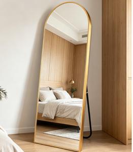Heavenly <b>Mirror</b> <b>Arch</b> <b>Full</b>-<b>Length</b> Floor Standing Glass <b>Mirror</b> Metal Frame LED Display Screen Rustic Design for Bedroom Home - Product Image 3
