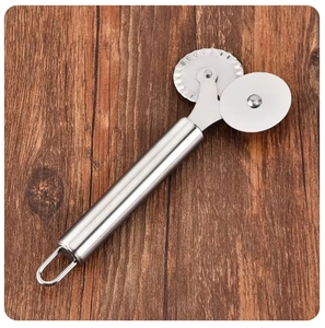 Cuchillo de acero inoxidable para Pizza de doble rollo, cortador de Pasta, Pasta, encaje redondo, rueda de Pizza, herramientas de cocina - Product Image 5