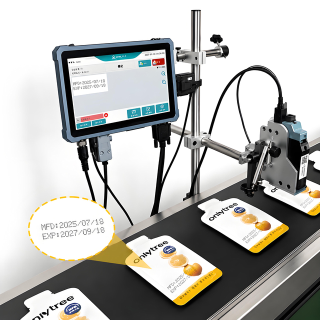 Industrial Online Inkjet Printer for Food Label Printer Date Batch Number Assembly Line Continuous Feed Coding Machine