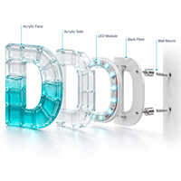 GOZONE signe des lettres 3D personnalisées en acrylique transparent, logo en cristal avec effet liquide pour l'affichage en magasin de détail