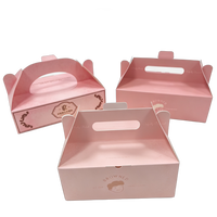 Caja de Cartón Dorada de Alta Gama, Empaque de Lujo, Papel de Grado Alimenticio, Impresión de Logotipo Personalizada, para Postres y Pasteles, con Asa