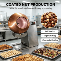 Nouvelle machine à enrober les cacahuètes, les fèves de chocolat et le sucre, à moteur, 220V, en acier, à prix réduit, pour la production en vrac en boulangerie