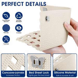 <b>Bed</b> Sheet Holders with Lock <b>Bed</b> Sheet Straps BedSheet Clips for Lateral Sleepers and Restless Partners Sheet Corner Holders - Product Image 2
