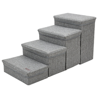 Rampe pliable en mousse pour animaux de compagnie, imprimé de luxe, 2/3/4/5 marches, escalier pour chiens pour lits et canapés hauts, accessoires pour chiens