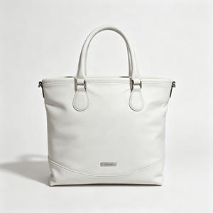Women White <b>Soft</b> Faux Leather Tote Bag Detachable Shoulder Strap Large Capacity <b>Handbag</b> - Product Image 1