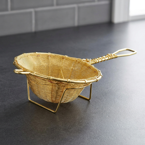 Passoire à thé en laiton de qualité supérieure, maille fine, design artisanal, idéale pour le thé en feuilles, accessoire de cuisine et cadeau - Product Image 1
