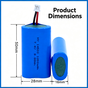 Paket Baterai Lithium Weixin 14500 7.4V 2 Seri 14500 Terhubung Bersertifikasi KC Korea Paket Baterai Lithium Isi Ulang - Product Image 5