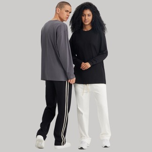 100% coton unisexe à manches longues 2024 Logo sur mesure 205G plaine lourde de haute qualité - Product Image 4