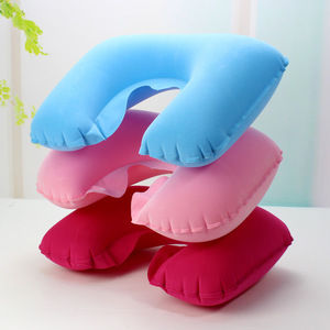 Portable Inflatable U-Shaped Neck Pillow 28x26x14cm For Travel And Naps Solid Color Lightweight Design - Product Image 2