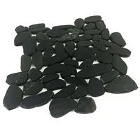 Черные полированные плиты из натурального камня, мозаичная плитка 30x30 см для наружного ландшафтного дизайна, мощения дорожек, облицовки стен