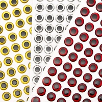 100 yeux de pêche holographiques 3D de 5 mm pour leurres, yeux de poisson artificiels, autocollants pour appâts artificiels DIY