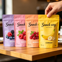 Sacs à fermeture éclair personnalisés directement de l'usine, sacs en plastique de qualité alimentaire, pochettes verticales largement utilisées pour les noix, les fruits secs et les emballages de snacks