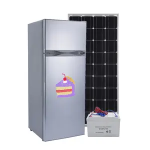 DC 12/24 V 218L Green Power Energy top freezer double door solar fridge refrigerator