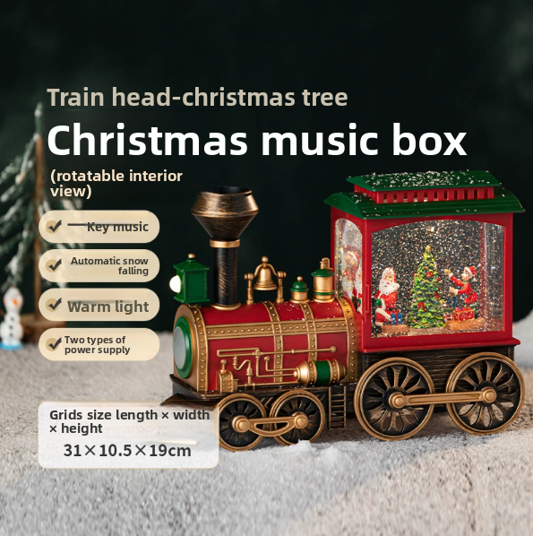 Train de Noël "section unique" tournant avec phares