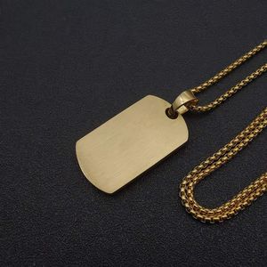 yunnique Hip Hop Style Stainless Steel Gold Plated Full Diamond Rectangular Pendant Necklace For Men - Product Image 5