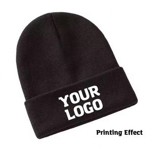 Vente en gros de bonnets en tricot d'hiver chauds de couleur unie avec logo brodé personnalisé pour les événements d'entreprise, cadeaux promotionnels, bonnets design - Product Image 2