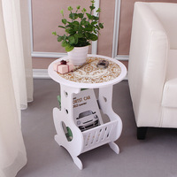 Table basse moderne minimaliste en panneau PVC bois-plastique, table de chevet pour chambre, table de salon pour balcon, table de séjour