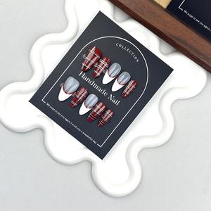 Faux ongles à presser en amande rouge, style Y2K Spice Girls, minimaliste, effet vieilli à la française, <span class=keywords><strong>pour</strong></span> <span class=keywords><strong>manucure</strong></span>, tailles XS/S/M/L, <span class=keywords><strong>pour</strong></span> femme, <span class=keywords><strong>pour</strong></span> fête de Noël - Product Image 2