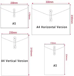 Goede Kwaliteit Kraft String Envelop Bestandsmap A4 Brief Size Bestand Kraftpapier Envelop Met Knop String Sluiting Document