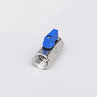 Mini-vanne à boisseau sphérique en acier inoxydable 304, 1/8'', 1/4'', 3/8'', 1/2'' BSP, raccords femelle et mâle pour conduites d'eau/air/gaz