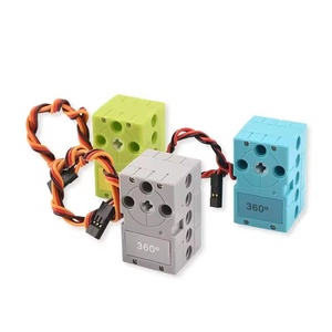 Compatibile con <span class=keywords><strong>LEGO</strong></span>, 360 °   Servomotore a Doppio Albero di Uscita Programmabile per Costruzioni Modulari, Programmazione Grafica Makecode - Product Image 1