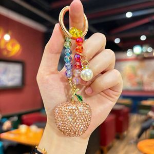 Llavero <span class=keywords><strong>de</strong></span> Manzana con Diamantes Completos, Cadena <span class=keywords><strong>de</strong></span> Teléfono con Cuentas <span class=keywords><strong>de</strong></span> Cristal, Decoración Colgante para Mochila, Nuevo Pequeño Regalo para Niña - Product Image 3