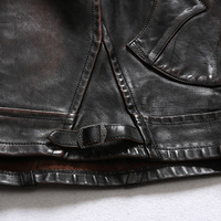 Veste en cuir de cheval première couche en cuir, classique, personnalisée, décontractée et en vogue, rétro, printemps et automne pour hommes, grande taille