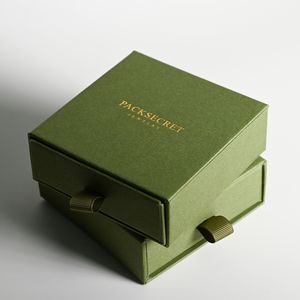 Packsecret คุณภาพสูงกระดาษแข็งสีเขียวแหวนต่างหูสร้อยคอจี้ชุดเครื่องประดับบรรจุภัณฑ์กล่องลิ้นชักที่มีโลโก้ - Product Image 4