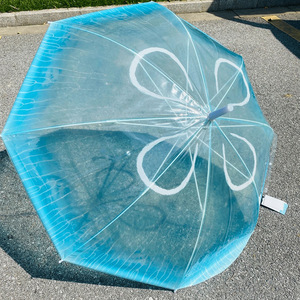 <span class=keywords><strong>Parapluie</strong></span> PVC personnalisé en plastique éblouissant POE <span class=keywords><strong>holographique</strong></span> méduse transparente japonaise pliable avec fleur imprimé <span class=keywords><strong>parapluie</strong></span> clair - Product Image 1