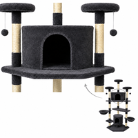 Arbre à chat de luxe multi-niveaux en sisal et peluche, avec double condo, triple perchoir et double panier, de la marque Manufacturer