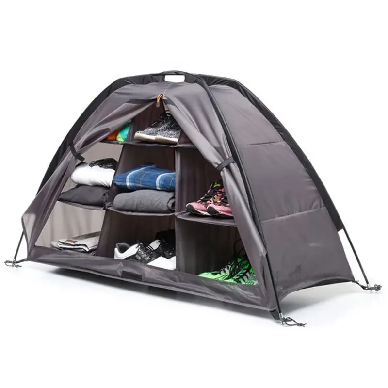 Tent & RV Camping Organizer with Zippered Flap 9-Shelf Storage